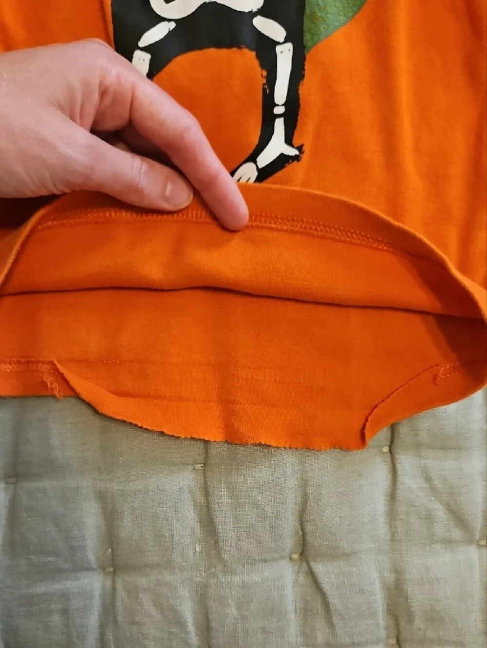 Gymboree Orange Long-Sleeve Top with Green Skeleton Dino Graphic